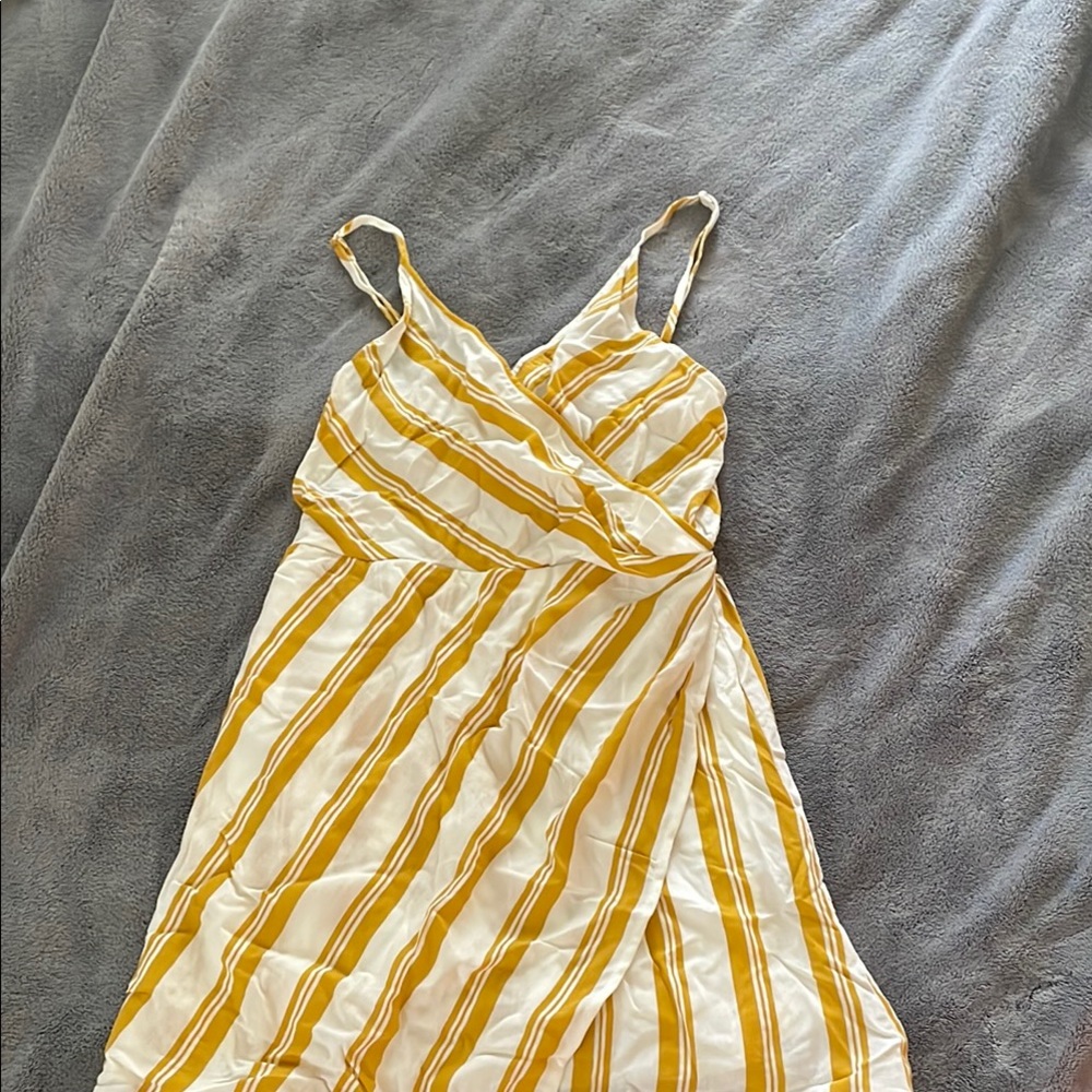 Yellow and White Striped Dress
